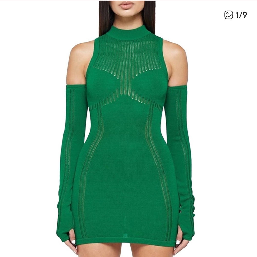 Maniere De Voir Green Mini Dress